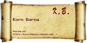 Korn Barna névjegykártya