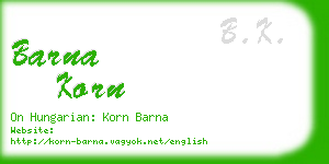 barna korn business card